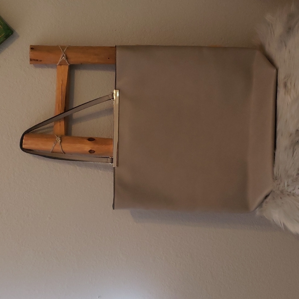 French Connection Taupe Faux Leather Tote